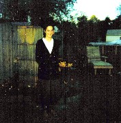 Kat McDougal; in backyard in Canandaigua